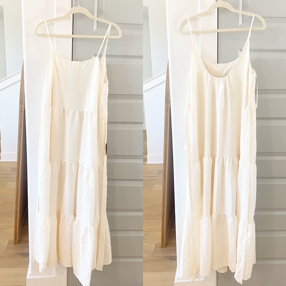 Lulu’s Dress Maxi NWT Magical Soiree Cream Sleeveless Tiered - Picture 2 of 6